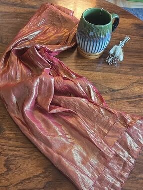 Shimmery Rose Gold Metallic Scarf